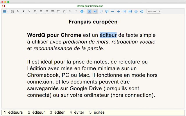 Chrome web mağazasından WordQ EU FR, OffiDocs Chromium çevrimiçi ile çalıştırılacak