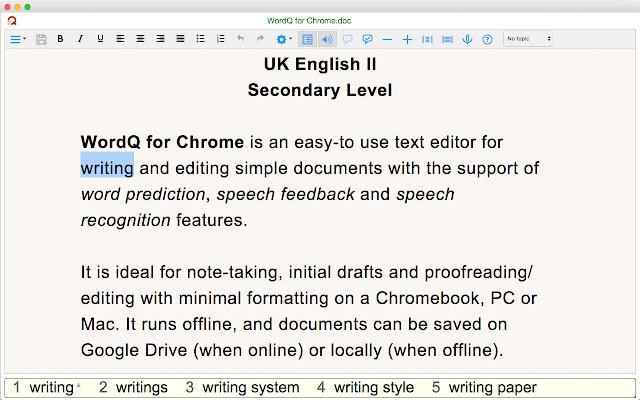 WordQ UK II  from Chrome web store to be run with OffiDocs Chromium online