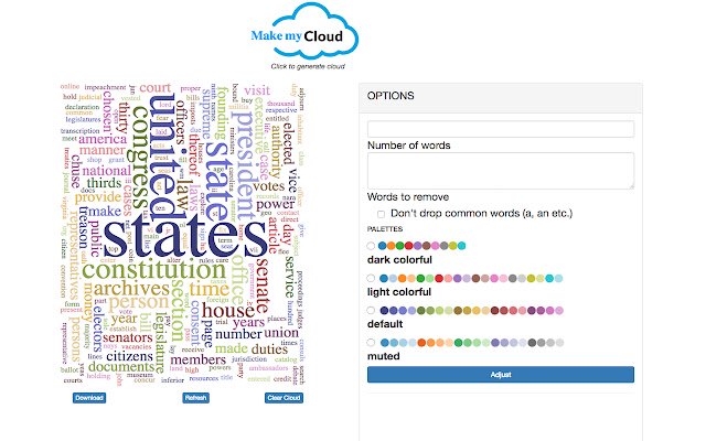 Word Tag Cloud  from Chrome web store to be run with OffiDocs Chromium online