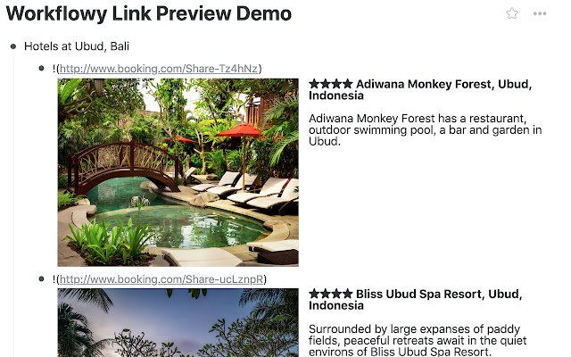 WorkFlowy Link Preview  from Chrome web store to be run with OffiDocs Chromium online