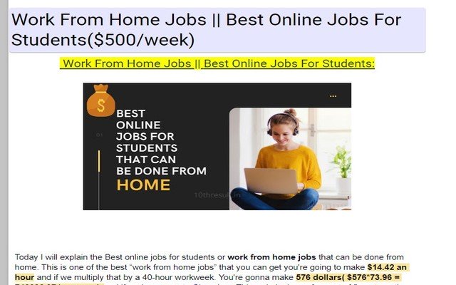 Work From Home Jobs Without Investment  from Chrome web store to be run with OffiDocs Chromium online