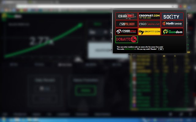 Working CS:GO Gambling Sites  from Chrome web store to be run with OffiDocs Chromium online