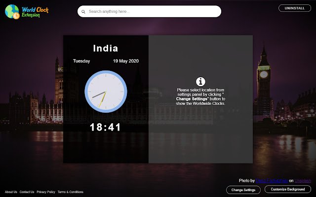 World Clock Extension  from Chrome web store to be run with OffiDocs Chromium online