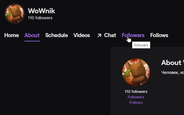 سيتم تشغيل WoWnik Twitch (المتابعين/المتابعين) من متجر Chrome الإلكتروني مع OffiDocs Chromium عبر الإنترنت