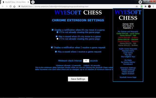 WyeSoft Chess ຈາກຮ້ານເວັບ Chrome ທີ່ຈະດໍາເນີນການກັບ OffiDocs Chromium ອອນໄລນ໌