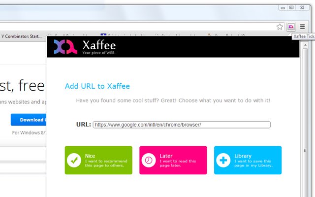 Xaffee Tick Button מחנות האינטרנט של Chrome להפעלה עם OffiDocs Chromium באינטרנט