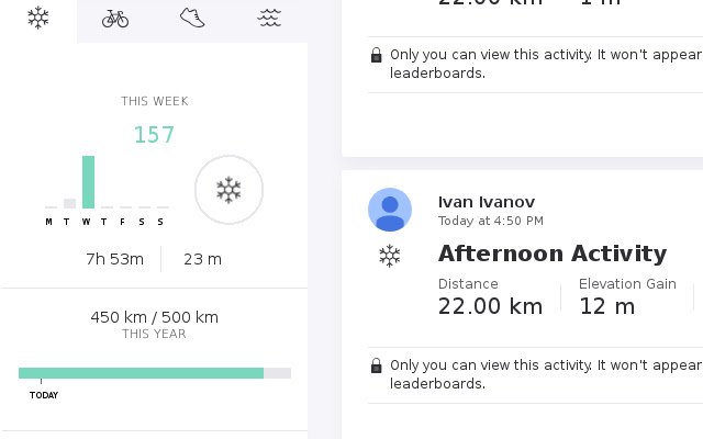 XC Ski Strava  from Chrome web store to be run with OffiDocs Chromium online