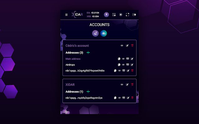 XIDAR Wallet for RadixDLT  from Chrome web store to be run with OffiDocs Chromium online