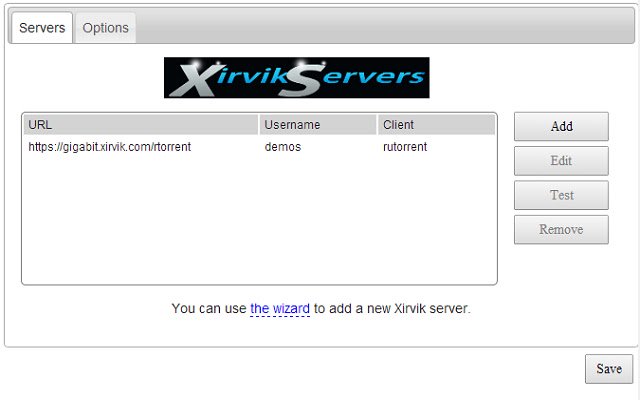 Xirvik .torrent to seedbox uploader  from Chrome web store to be run with OffiDocs Chromium online