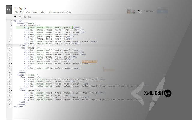 XML Editey  from Chrome web store to be run with OffiDocs Chromium online