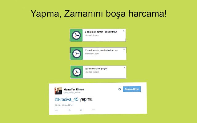 yapma zamanını boşa harcama  from Chrome web store to be run with OffiDocs Chromium online