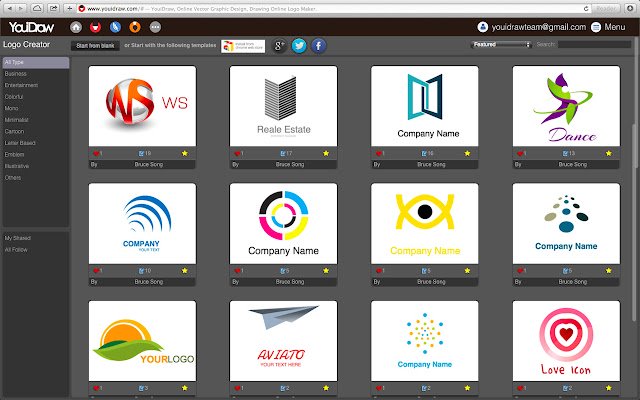 YouiDraw Logo Creator  from Chrome web store to be run with OffiDocs Chromium online