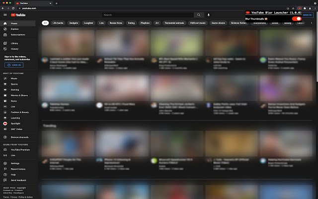 YouTube Blur  from Chrome web store to be run with OffiDocs Chromium online