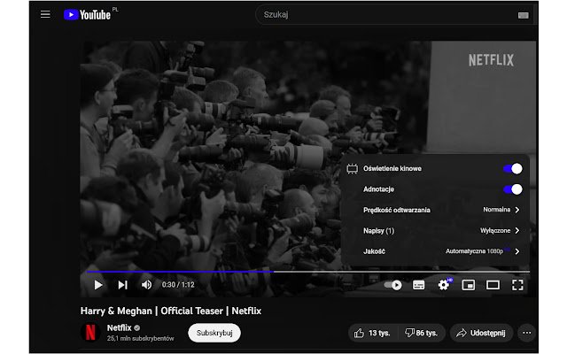 YouTube Change Colors!  from Chrome web store to be run with OffiDocs Chromium online