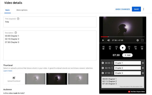 YouTube Chapter Editor  from Chrome web store to be run with OffiDocs Chromium online