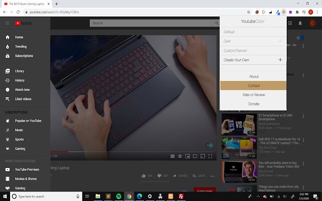 YoutubeColor  from Chrome web store to be run with OffiDocs Chromium online