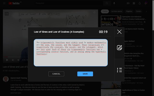 অনলাইনে OffiDocs Chromium-এর সাথে চালানো হবে Chrome ওয়েব স্টোর থেকে Youtube নোট