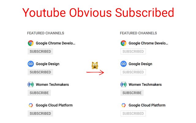 Youtube Obvious Subscribed  from Chrome web store to be run with OffiDocs Chromium online