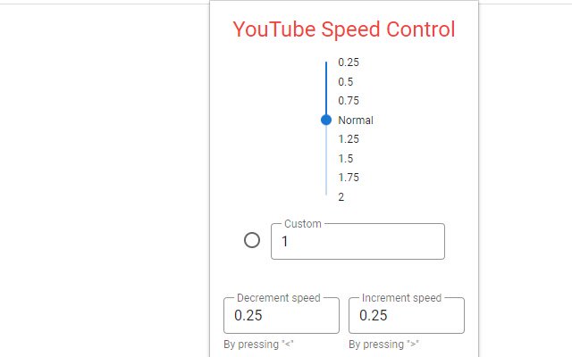 YouTube Speed Control  from Chrome web store to be run with OffiDocs Chromium online