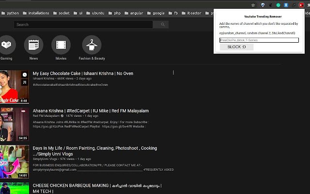 Youtube Trending Remover  from Chrome web store to be run with OffiDocs Chromium online