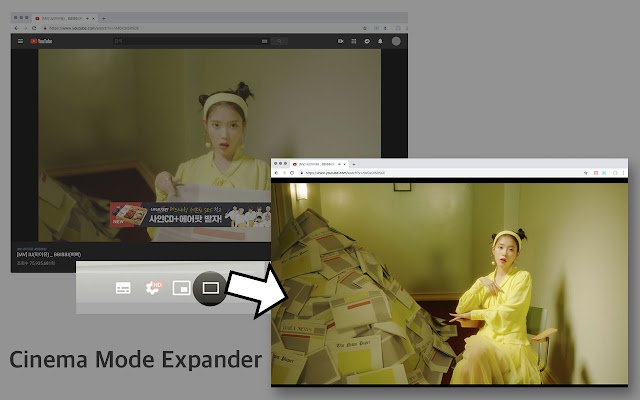 YTME Youtube Theater Mode Expander  from Chrome web store to be run with OffiDocs Chromium online