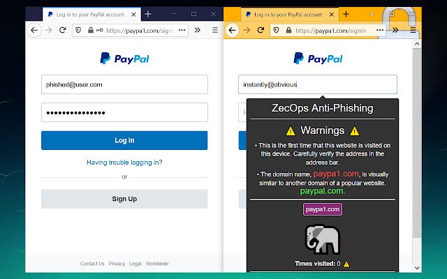 ZecOps Anti Phishing Extension  from Chrome web store to be run with OffiDocs Chromium online