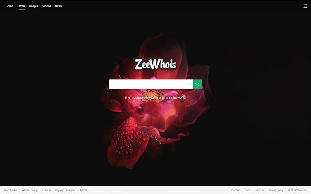 Zeewhois New Tab with Search  from Chrome web store to be run with OffiDocs Chromium online