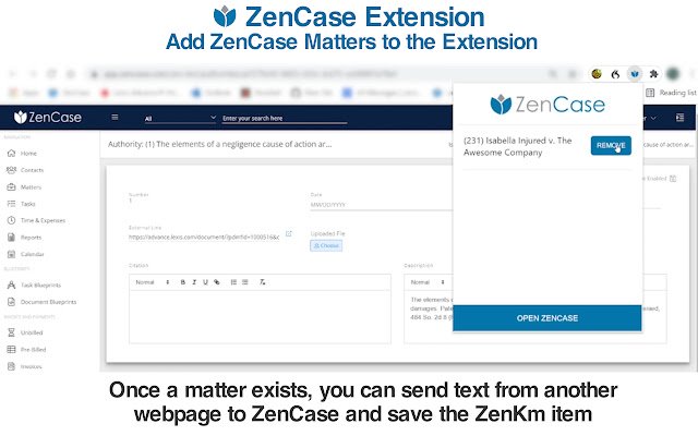 ZenCase (Alpha)  from Chrome web store to be run with OffiDocs Chromium online