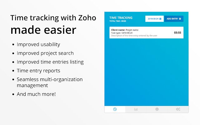 Zoho Books Easier Time Tracking  from Chrome web store to be run with OffiDocs Chromium online