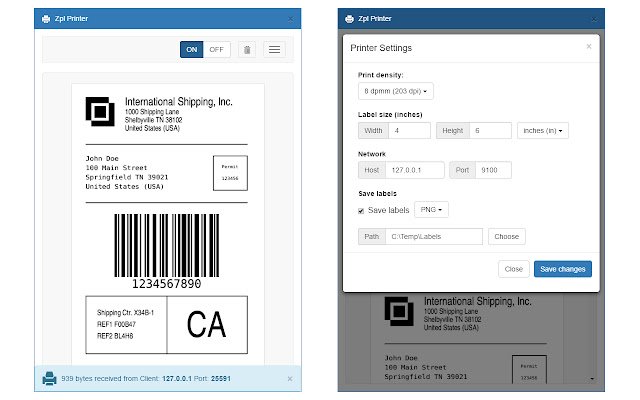 Zpl Printer  from Chrome web store to be run with OffiDocs Chromium online