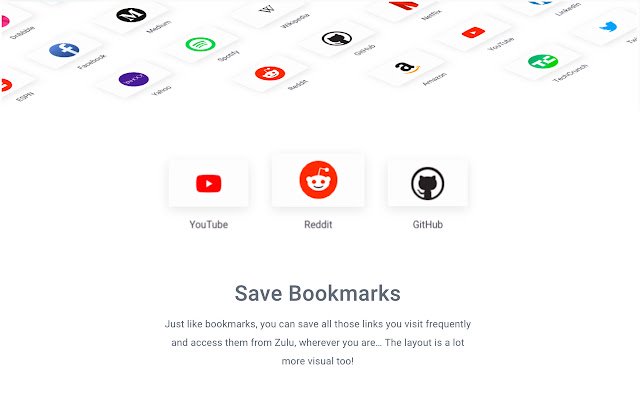 Zulu Bookmarks Reimagined  from Chrome web store to be run with OffiDocs Chromium online