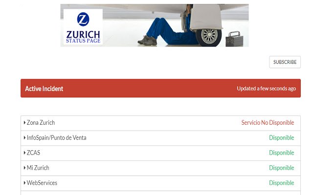 Zurich Spain Status Page  from Chrome web store to be run with OffiDocs Chromium online