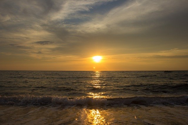 Free download sea beach sunset clouds sky view free picture to be edited with GIMP free online image editor