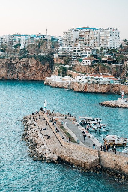 Free download sea ocean pier antalya turkey free picture to be edited with GIMP free online image editor