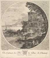 Free download Seascape with the Ruins of the Temple of the Sybil at Tivoli after a painting in the cabinet of the Duc de Choiseul free photo or picture to be edited with GIMP online image editor