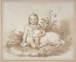 Free download Seated John the Baptist with a Lamb in a Landscape free photo or picture to be edited with GIMP online image editor