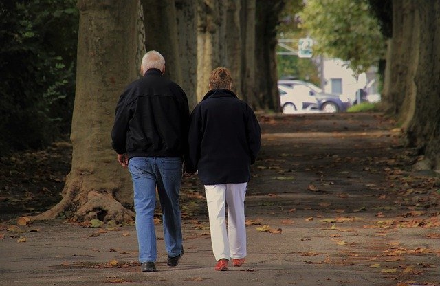 Free download senior couple autumn walk two free picture to be edited with GIMP free online image editor