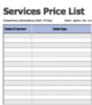 Free download Services Price List Example DOC, XLS or PPT template free to be edited with LibreOffice online or OpenOffice Desktop online