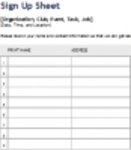 Free download Sign Up Sheet DOC, XLS or PPT template free to be edited with LibreOffice online or OpenOffice Desktop online