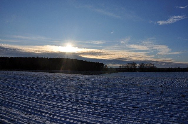 Free download sky clouds field forest winter free picture to be edited with GIMP free online image editor