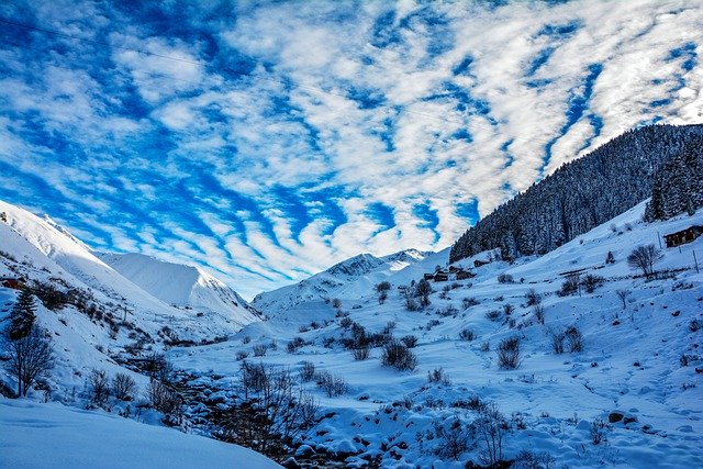 Free download snow mountain forest winter nature free picture to be edited with GIMP free online image editor