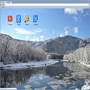 Snowy Landscape Theme מסך 1280x720 להרחבה חנות האינטרנט של Chrome ב-OffiDocs Chromium