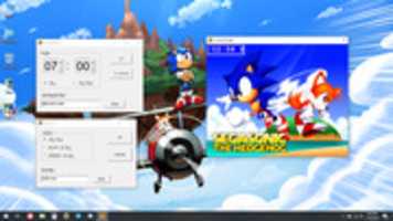 Free download Sonic the Hedgehog Desktop Clock for Windows 95 free photo or picture to be edited with GIMP online image editor