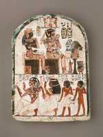 Free download Stela of the Sculptor Qen worshipping Amenhotep I and Ahmose-Nefertari free photo or picture to be edited with GIMP online image editor