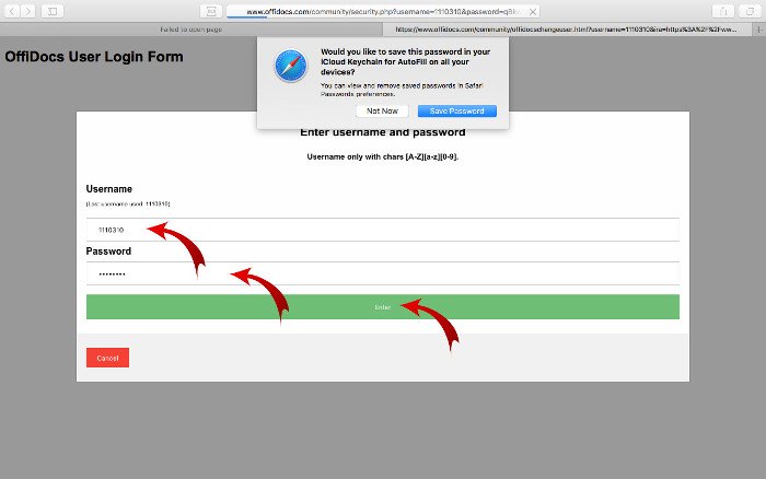 change userid or password to protect the OffiDocs space to edit online documents, XLS, PDF, Audio, Video