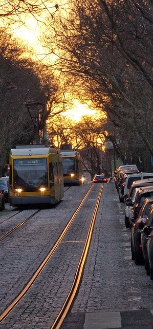 Free download street tram train electric sun free picture to be edited with GIMP free online image editor