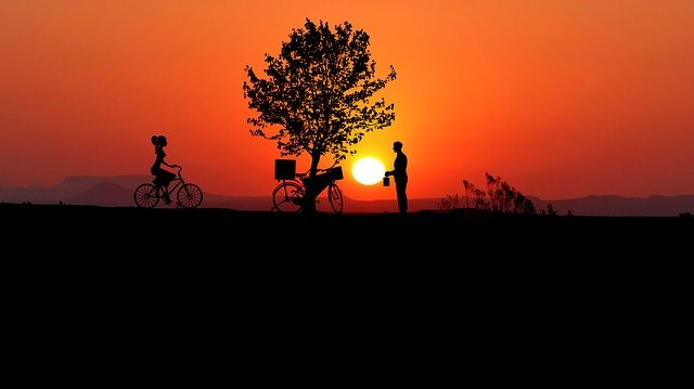 دانلود رایگان تصویر Sunset Bike Woman برای ویرایش با ویرایشگر تصویر آنلاین GIMP