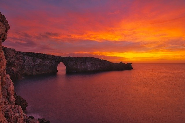 Free download sunset sea cliff dusk evening free picture to be edited with GIMP free online image editor