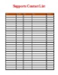 Free download Supports Contact List Template DOC, XLS or PPT template free to be edited with LibreOffice online or OpenOffice Desktop online