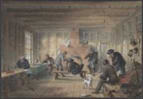 Free download Telegraph House, Trinity Bay, Newfoundland: Interior View of the Mess Room, 1858 free photo or picture to be edited with GIMP online image editor